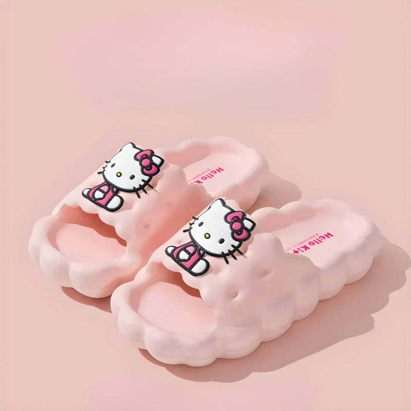 Y2K Fashion Hello Kitty Cloud Slippers for Cozy Summer Vibes