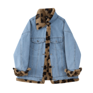 Y2K Fashion Leopard Print Reversible Jacket for Trendy Summer Outfits