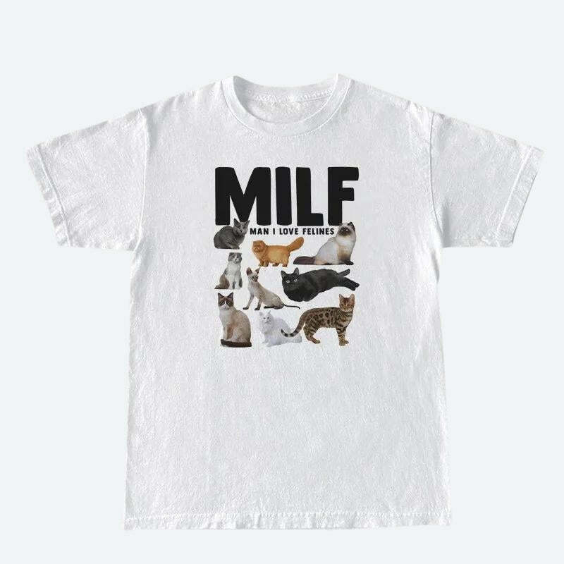 Y2K Fashion Man I Love Felines Graphic Tee - Cute Summer Outfit