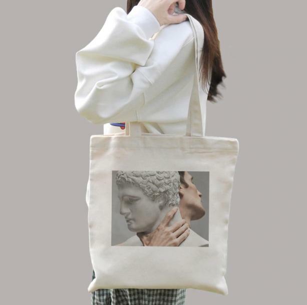 Y2K Fashion Michelangelo Tote Bag: Trendy Grunge Aesthetic Accessory