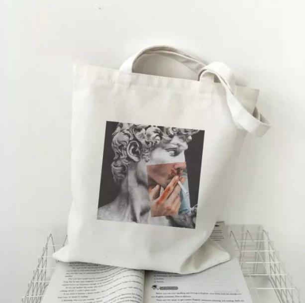 Y2K Fashion Michelangelo Tote Bag: Trendy Grunge Aesthetic Accessory