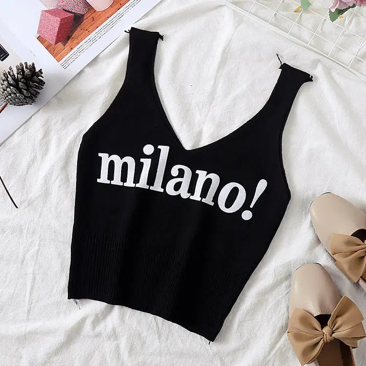 Y2K Fashion Milano Knitted Tank Top - Trendy Summer Outfit Essential