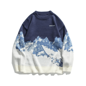 Y2K Fashion Mountain Peak Sweater: Cozy Grunge Style for Summer Vibes