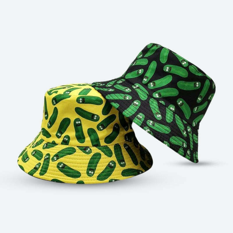 Y2K Fashion Pickle Rick Bucket Hat for Trendy Summer Outfits