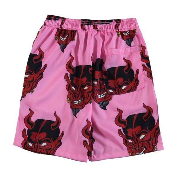 Y2K Fashion Pink Demon Cargo Shorts for Trendy Summer Outfits