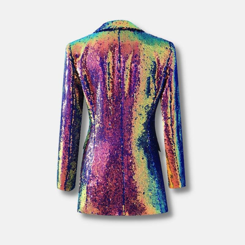 Y2K Fashion Premium Sequin Long Blazer for Chic Summer Outfits