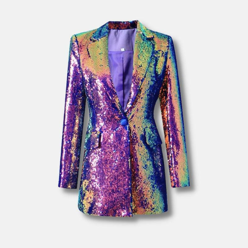 Y2K Fashion Premium Sequin Long Blazer for Chic Summer Outfits