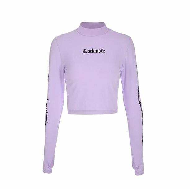 Y2K Fashion Purple Pastel Turtleneck - Trendy Summer Layering Essential