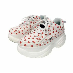 Y2K Fashion Red Hearts Sneakers: Trendy Summer Footwear for Stylish Outfits