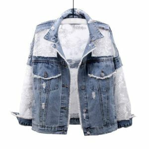 Y2K Fashion See-Through Back Denim Jacket for Trendy Summer Outfits