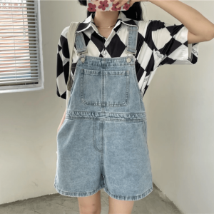 Y2K Fashion Short Sleeve Denim Romper for Effortless Summer Style