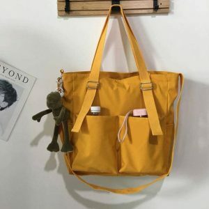 Y2K Fashion Shoulder School Bag: Trendy Grunge Aesthetic Backpack