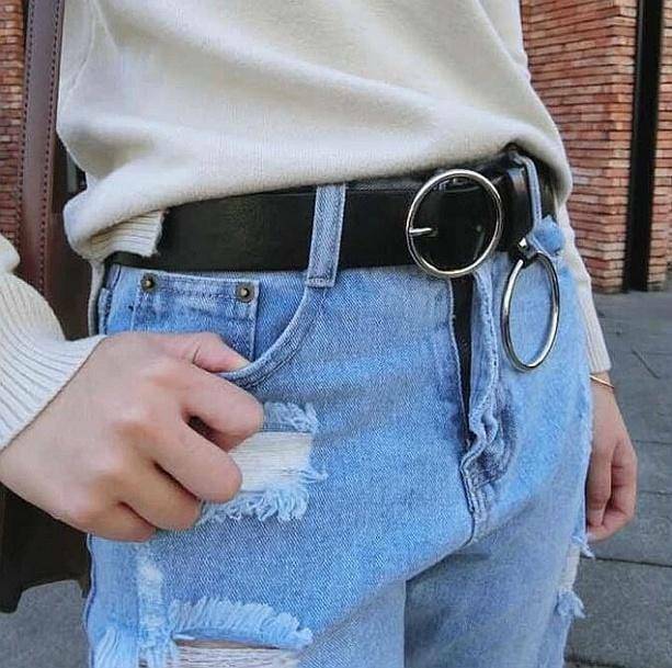 Y2K Fashion Side O-Ring Belt for Grunge and 90s Summer Outfits