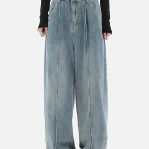 Y2K Fashion Skater Pleated Baggy Jeans for Trendy Summer Outfits