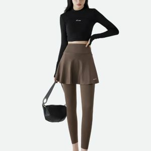 Y2K Fashion Sport Leggings Mini Skirt - Trendy Summer Outfit Idea