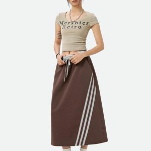 Y2K Fashion Sport Midi Skirt: Trendy Summer Outfit for Effortless Style