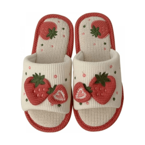 Y2K Fashion Strawberry Slippers: Cute Summer Footwear for Trendy Outfits