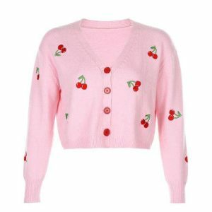 Y2K Fashion Sweet Cherry Cardigan for Cute Summer Outfits & Aesthetic Looks