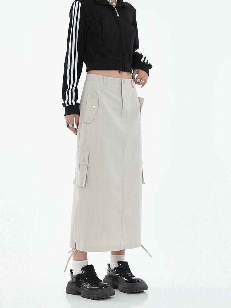 Y2K Fashion Tech Parachute Maxi Skirt for Trendy Summer Outfits