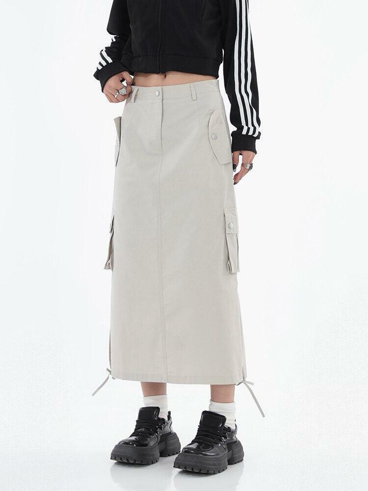 Y2K Fashion Tech Parachute Maxi Skirt for Trendy Summer Outfits