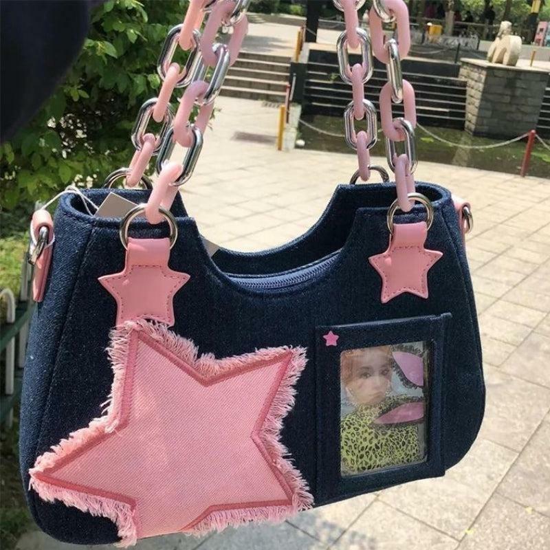 Y2K Fashion Transparent Denim Bag: Trendy 2000s Style for Every Outfit