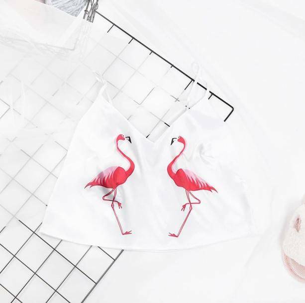 Y2K Flamingos Pajama Set: Cute Summer Sleepwear for Cozy Nights