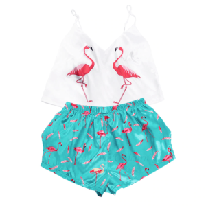 Y2K Flamingos Pajama Set: Cute Summer Sleepwear for Cozy Nights