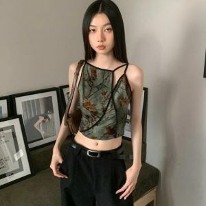 Y2K Floral Asymmetric Top for Summer: Embrace Fairycore Aesthetic