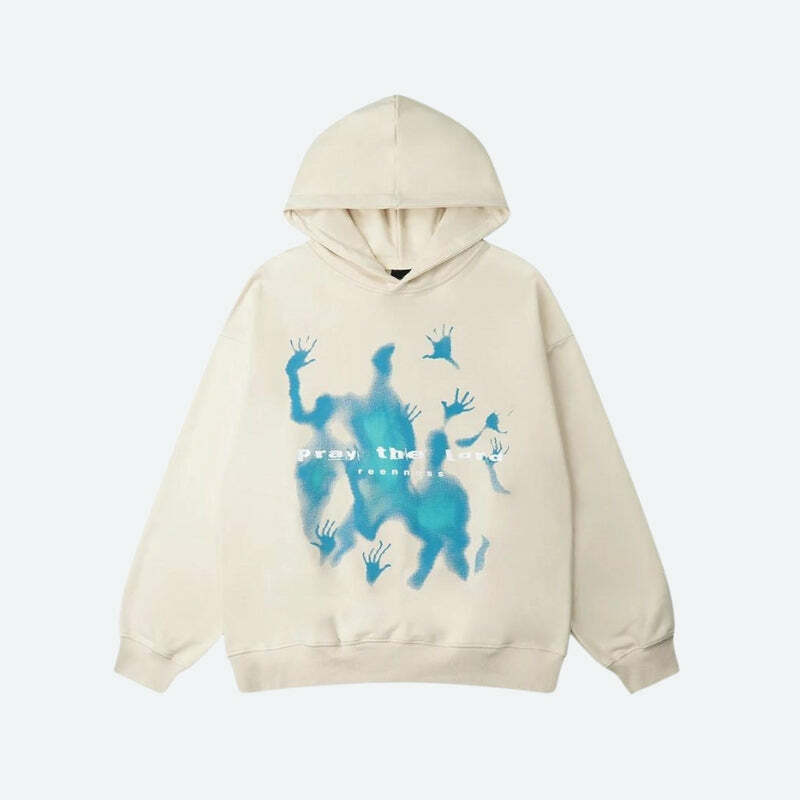 Y2K Grunge Aesthetic Blue Souls Hoodie for Trendy Summer Outfits