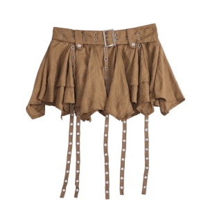 Y2K Grunge Aesthetic Goblincore Mini Skirt for Trendy Summer Outfits