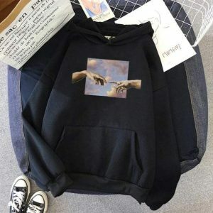 Y2K Grunge Aesthetic Hands Of God Hoodie for Trendy Summer Outfits