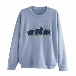 Y2K Grunge Aesthetic Nevada Bear Sweatshirt for Trendy Summer Outfits