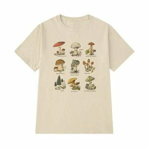 Y2K Grunge Aesthetic Poisonous Mushrooms Graphic Tee for Trendy Outfits