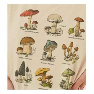 Y2K Grunge Aesthetic Poisonous Mushrooms Graphic Tee for Trendy Outfits