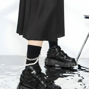 Y2K Grunge Chunky Metal Platform Boots for Bold Summer Outfits