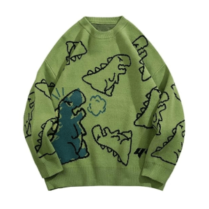 Y2K Grunge Dino Sweater: Trendy 90s Fashion for Aesthetic Outfits