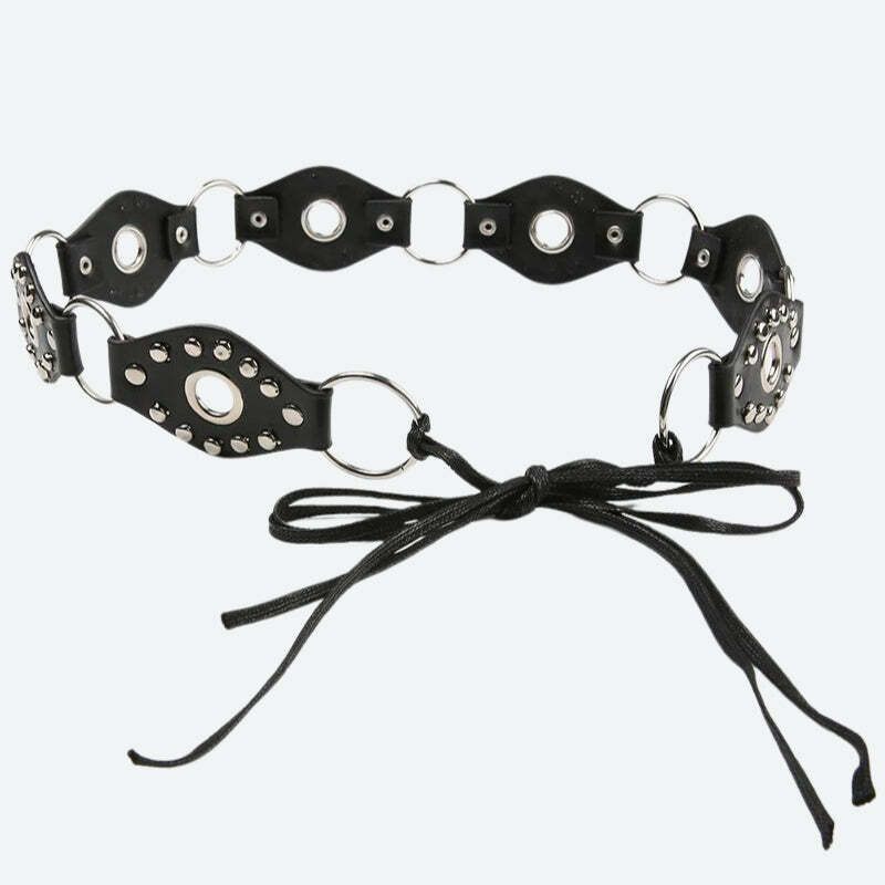 Y2K Grunge Faux Leather Lace-Up Belt for Edgy Summer Outfits