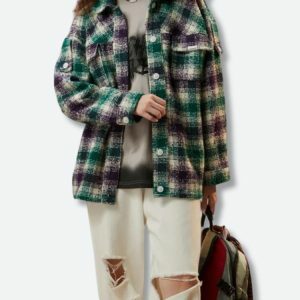 Y2K Grunge Flannel Shirt Jacket for Trendy Summer Outfits