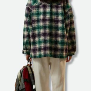 Y2K Grunge Flannel Shirt Jacket for Trendy Summer Outfits