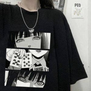 Y2K Grunge Kakegurui T-Shirt: Trendy 90s Aesthetic for Bold Outfits