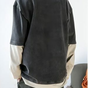 Y2K Grunge Layered Sleeve Sweatshirt for Trendy Summer Outfits