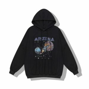 Y2K Grunge Mars Mission Hoodie: Trendy 90s Aesthetic Streetwear