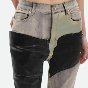 Y2K Grunge Patchwork Flare Pants for Trendy Summer Outfits