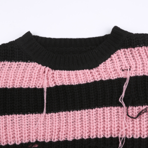 Y2K Grunge Pink Distress Emo Sweater for Trendy Aesthetic Outfits