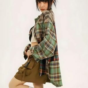 Y2K Grunge Plaid Shirt: Vintage 90s Style for Effortless Aesthetic