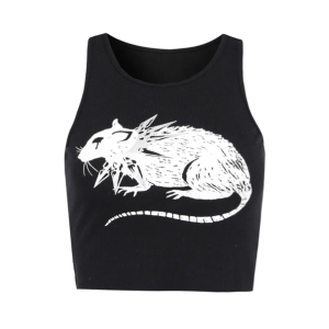 Y2K Grunge Rat Crop Top: Trendy 90s Aesthetic for Effortless Style