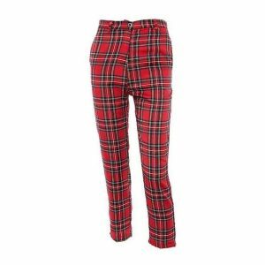 Y2K Grunge Red Checkered Pants for Trendy Summer Outfits