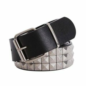 Y2K Grunge Style Side Studs Belt for Trendy Outfits & Aesthetic Looks