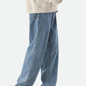 Y2K Grunge Style Soft Boy Denim Jeans for Effortless Summer Outfits