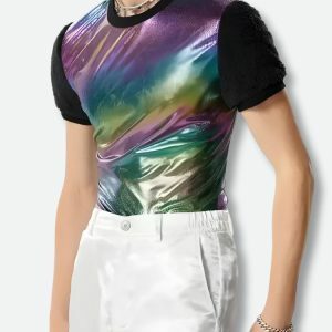 Y2K Hologram Top: Trendy Summer Outfit for a Grunge Aesthetic